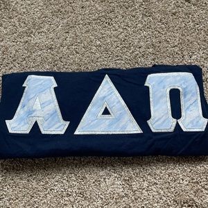 Alpha delta pi stitched letters shirt